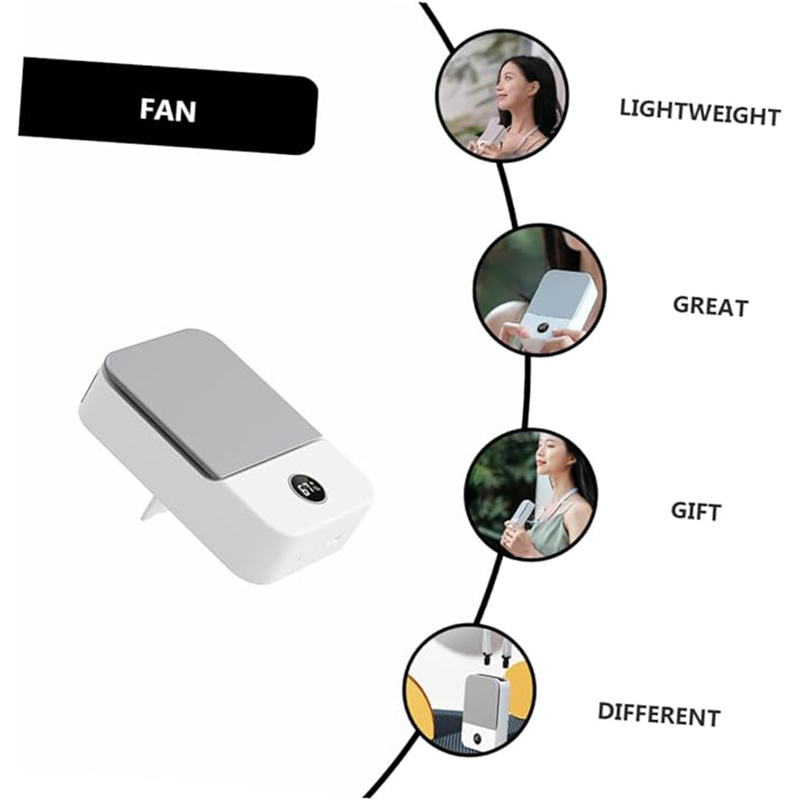 Lazy Person Hanging Neck Fan USB Charging Mini Desktop Portable High Wind Hanging Waist Fan — foto 4