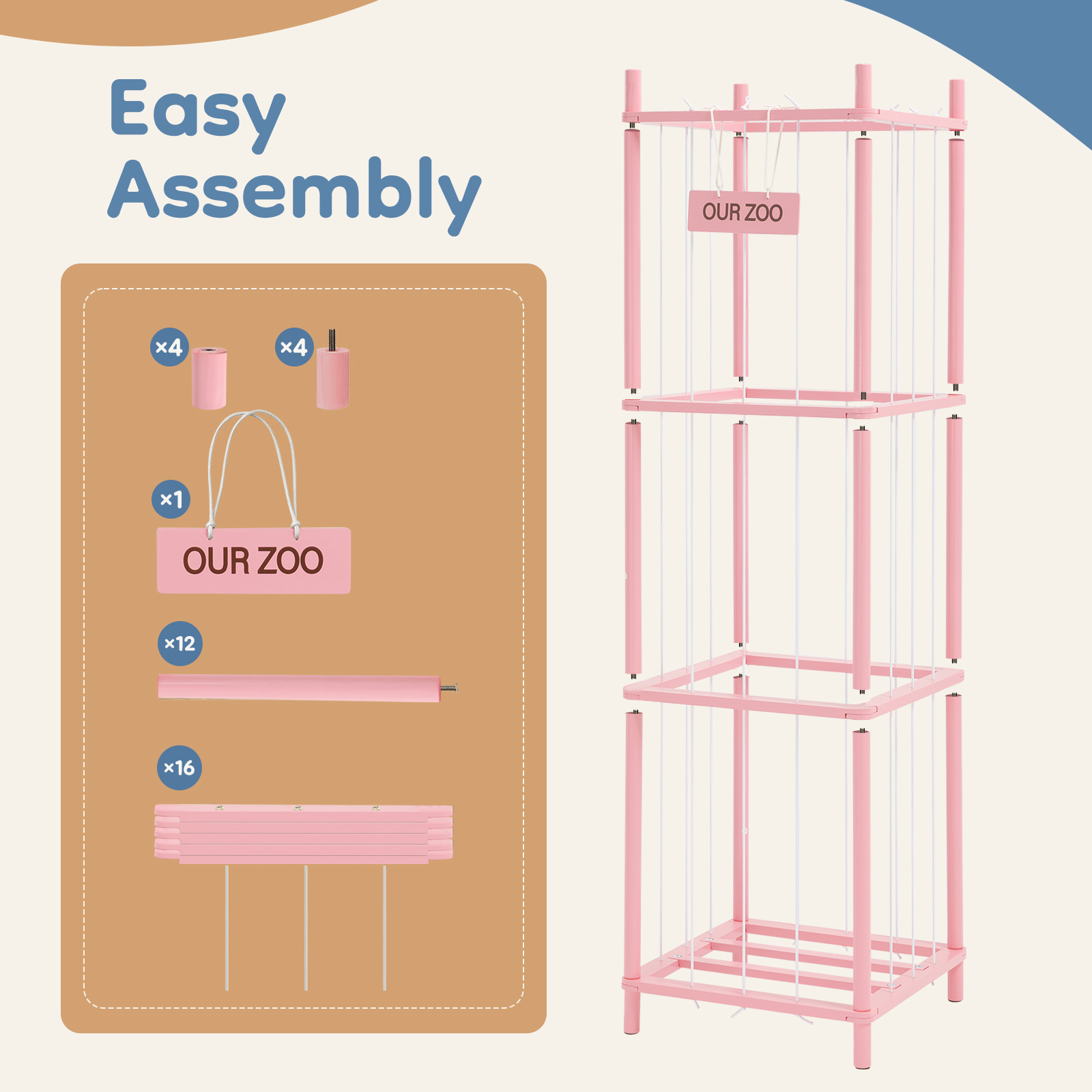 Wooden Toy Storage Rack, Suitable For Saving Space In Children's Rooms, Bedrooms, Baby Rooms And Children's Activity Rooms.