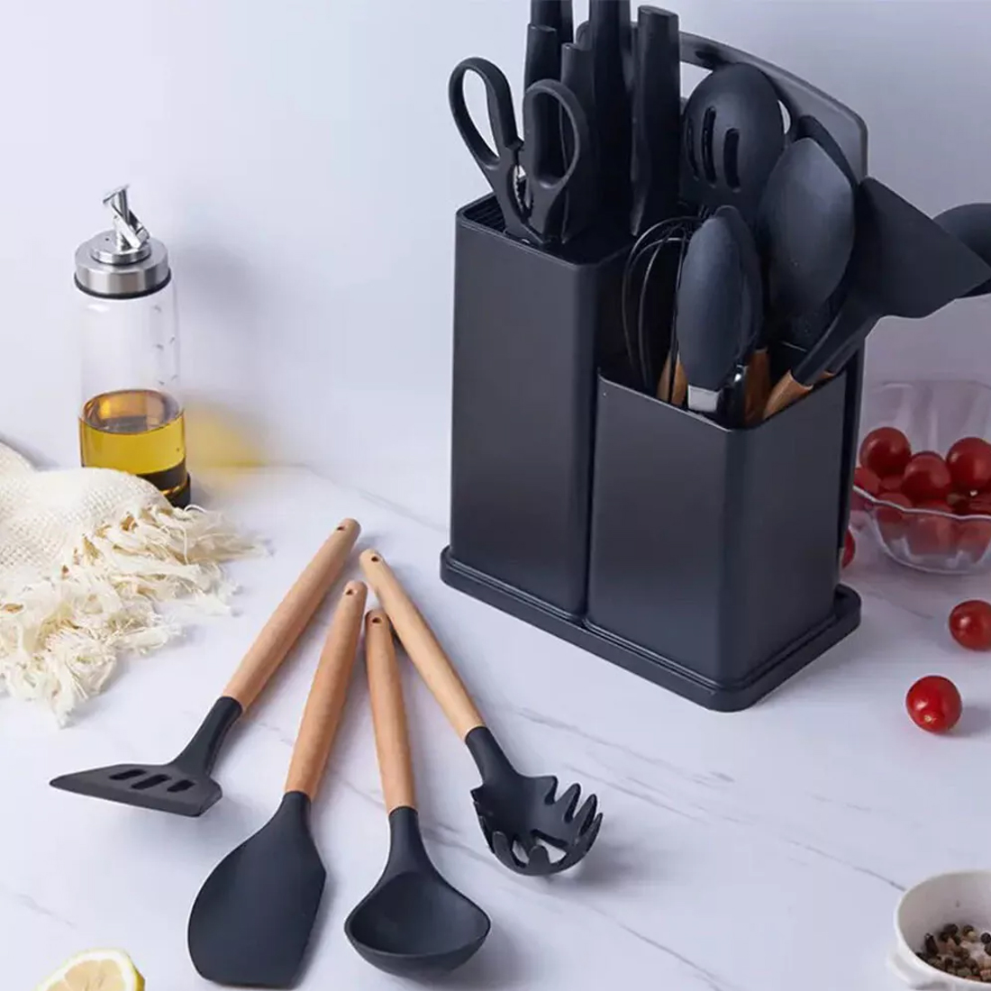 19pcs Set Non-Stick Silicone Kitchen Utensil Spatula Spoon Cooking Cookware Gift — image 7