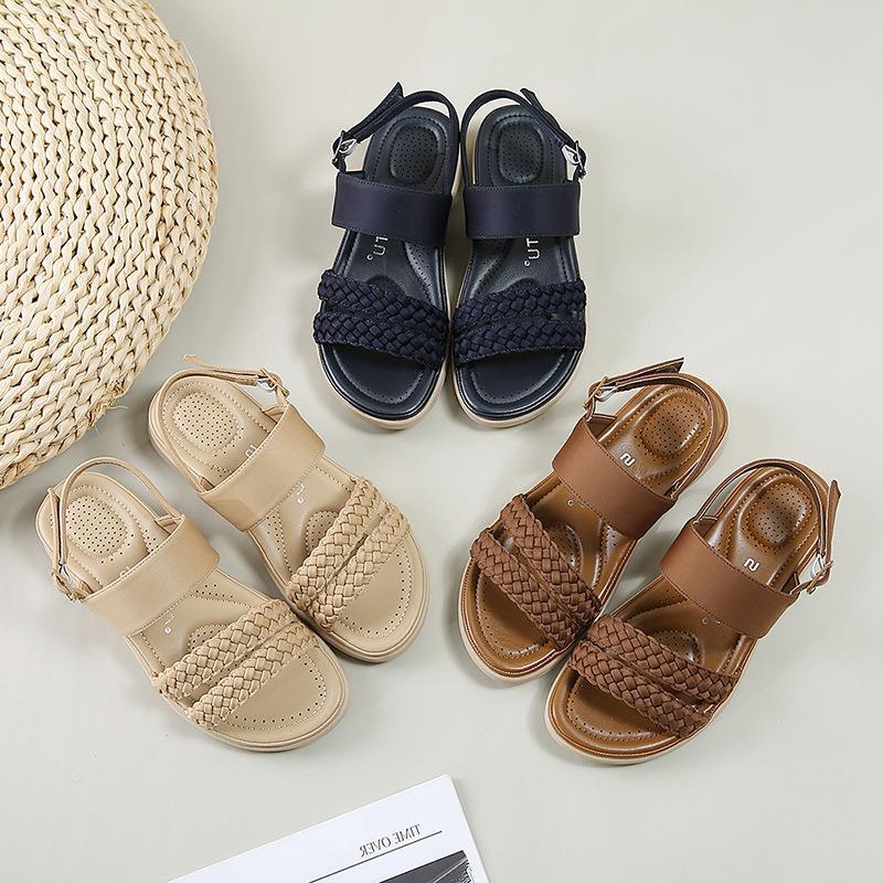 Women's Thick Sole Soft Strap Buckle Hollow