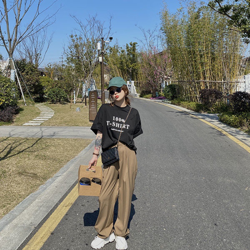 Drape Look Thinner Khaki Suit Pants