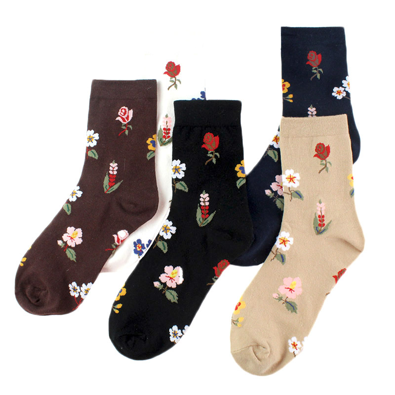 Flower Socks In Medium Tube