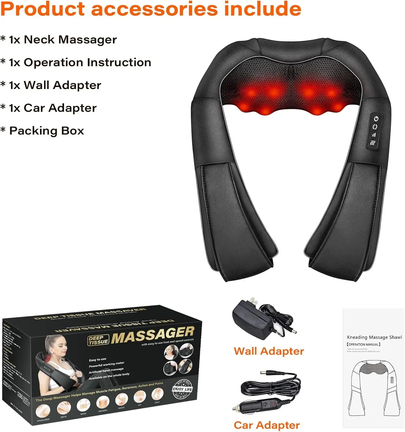 Electric Shiatsu Neck Back Shoulder Massager