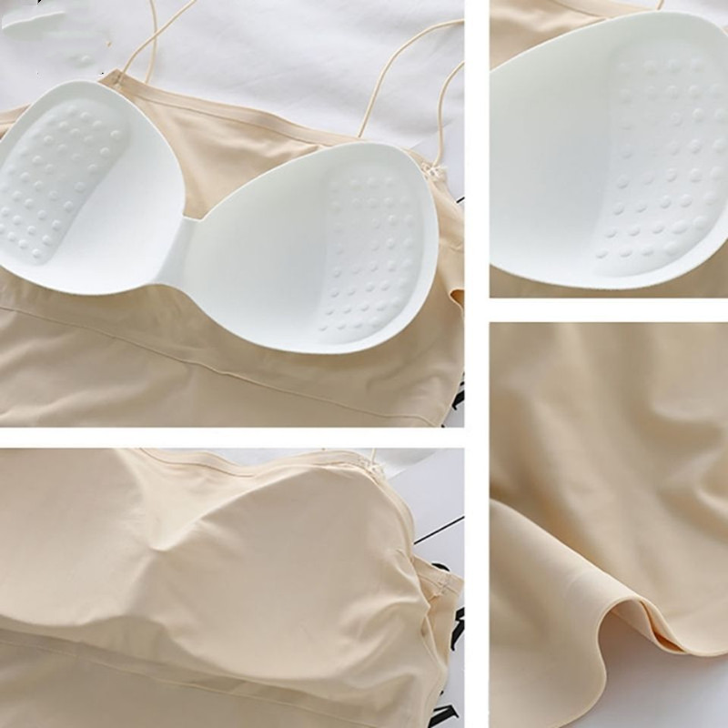 Ice Silk Oil Painting Girl Beautiful Back Camisole Without Trace