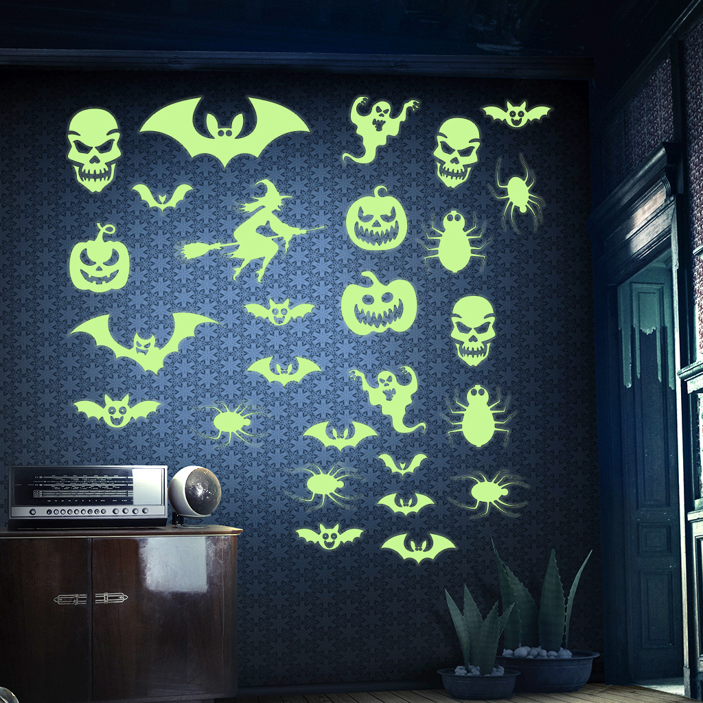 Halloween Green Fluorescent Wall Sticker (4sheets