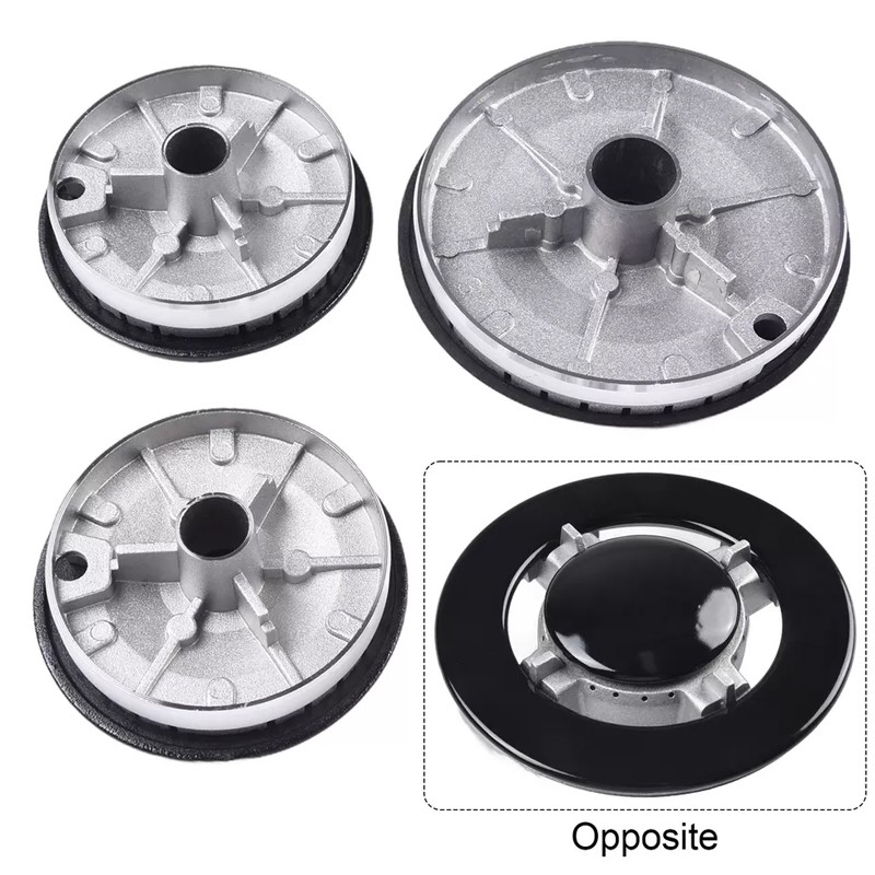 5Pcs Set Cooker Oven Gas Hob Rapid Burner Caps Crown Ring Tops Kit Flame Cover 3
