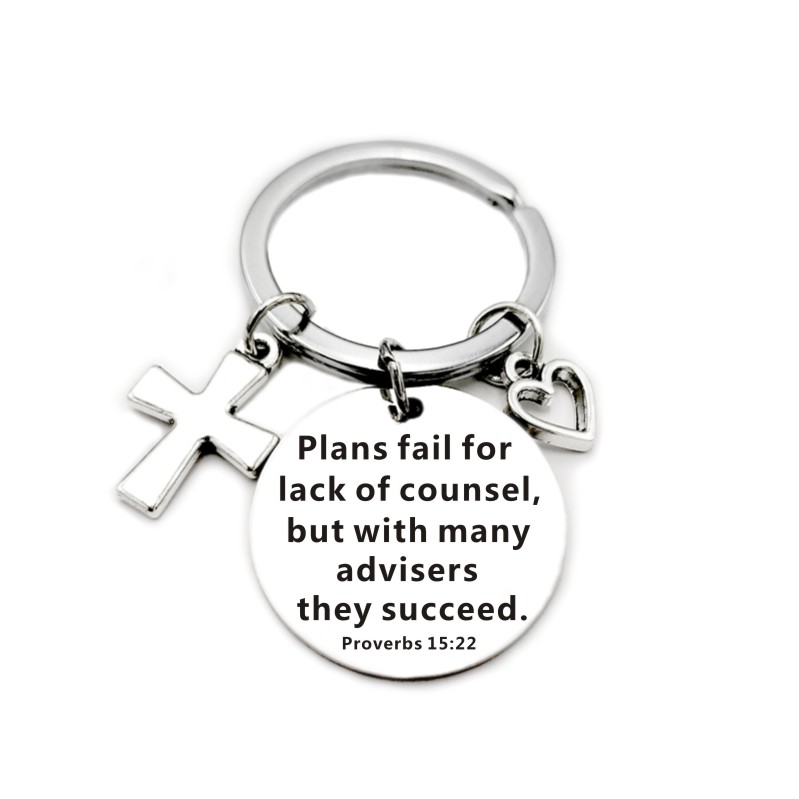 … Scripture Pendant Cross Heart Charms Keychain