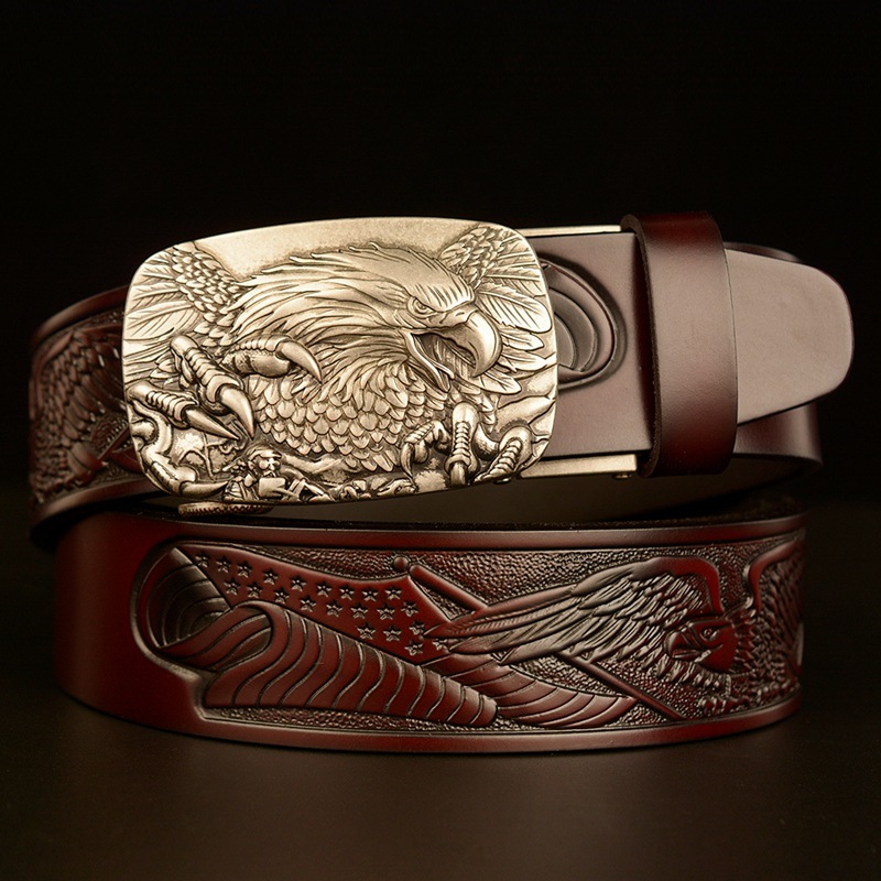 Coffee color silver buckle