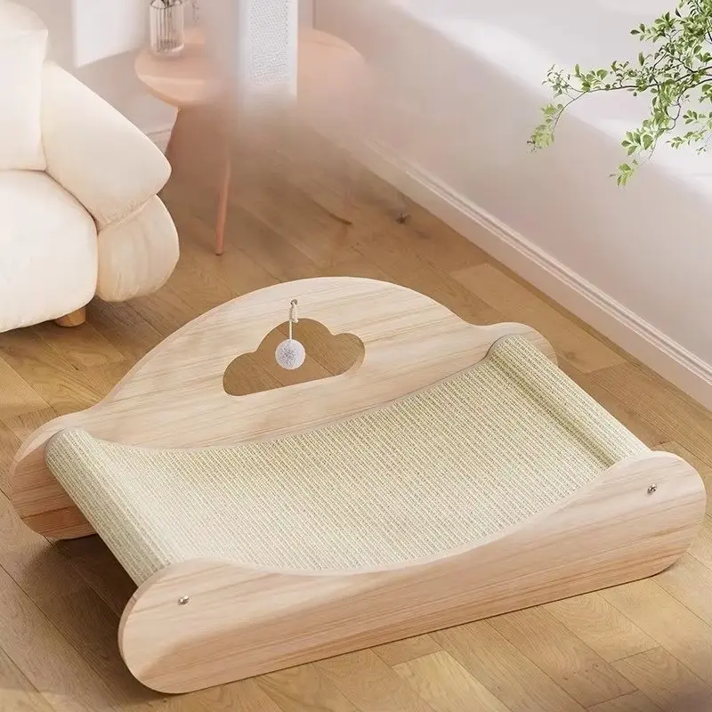 Sisal Large Cat Scratcher Bed, Comfy Chaise Lounge For Cats Rest Scratch Play, Protects Furniture, Durable, Horizontal, No-Mess