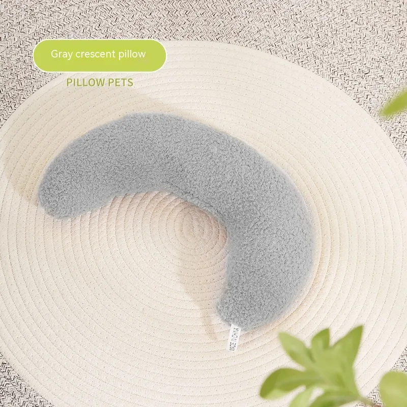 New Pet Supplies Soft For Cats And Dogs Pillow Crescent Type - Gray
