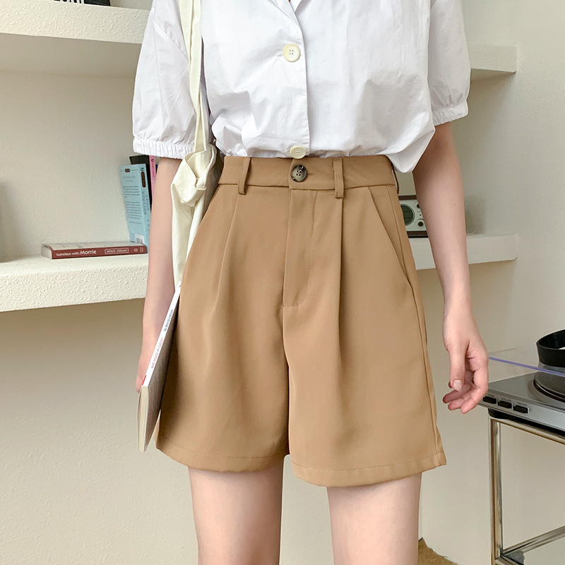 Beige Suit Straight Loose Black Drape Summer High Waist Mopping Casual Wide-leg Pants