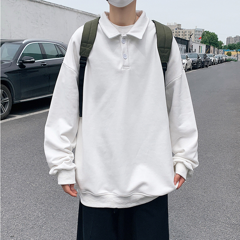 Hong Kong Style Plus Size Student Hoodless Sweatshirt