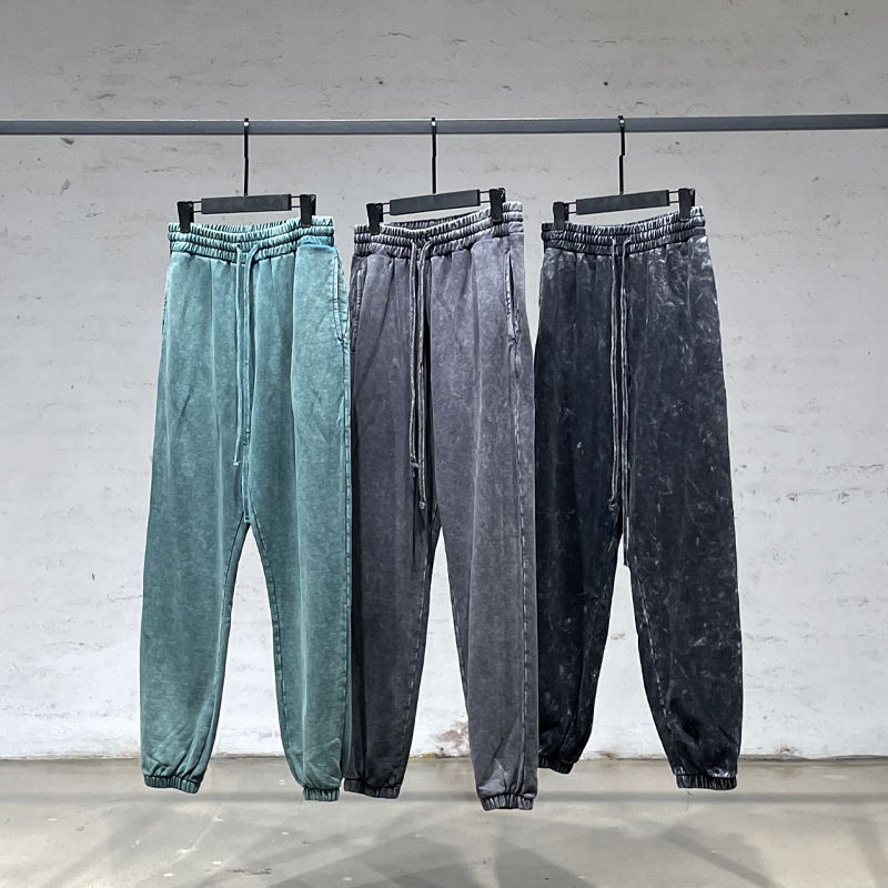 High Street Washed And Distressed Fried Snowflake Drape Drawstring Sweatpants