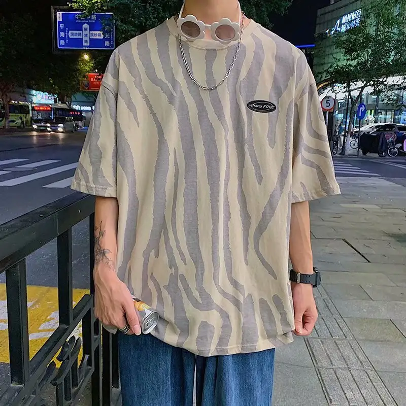 Men's Loose Casual Striped Short Sleeves