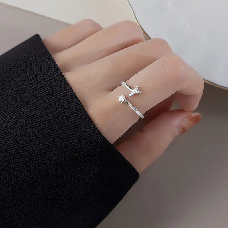 Title 18, 26 Letters Sterling Silver Ring for Women Affor...