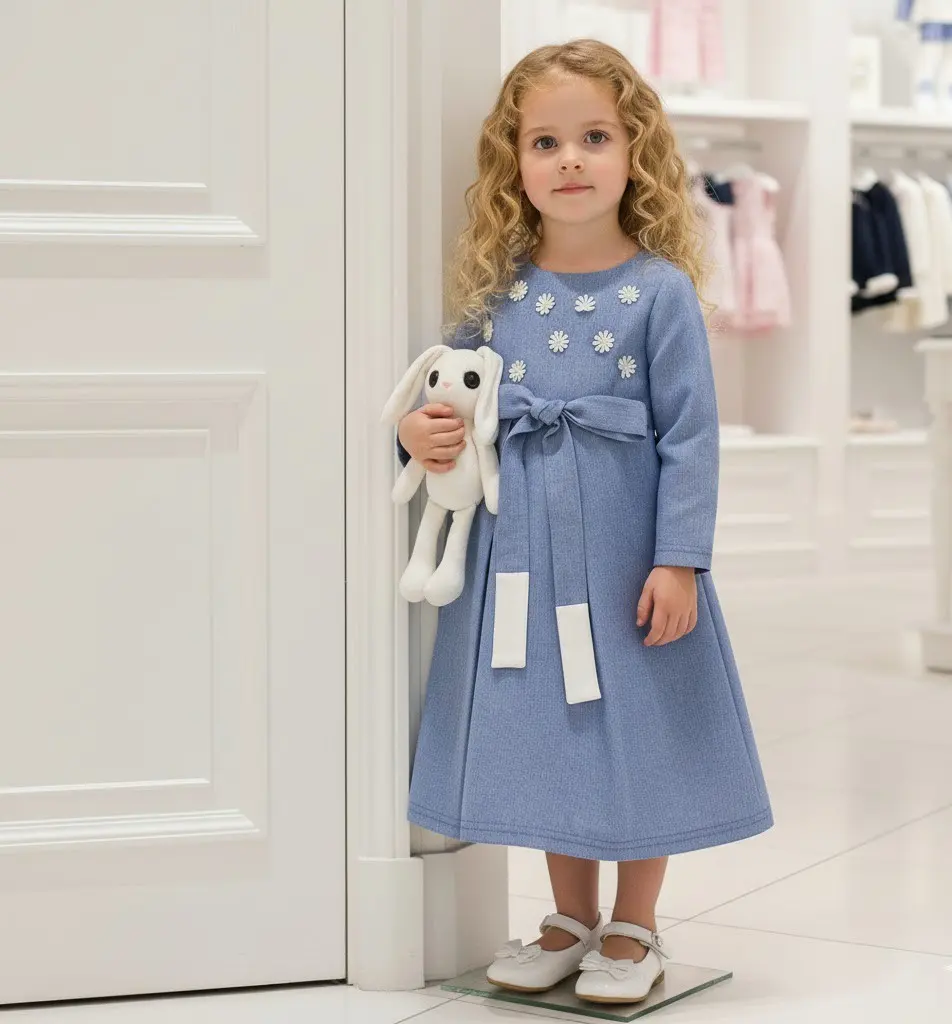Girls Vintage Long Skirt Cotton Lining Princess