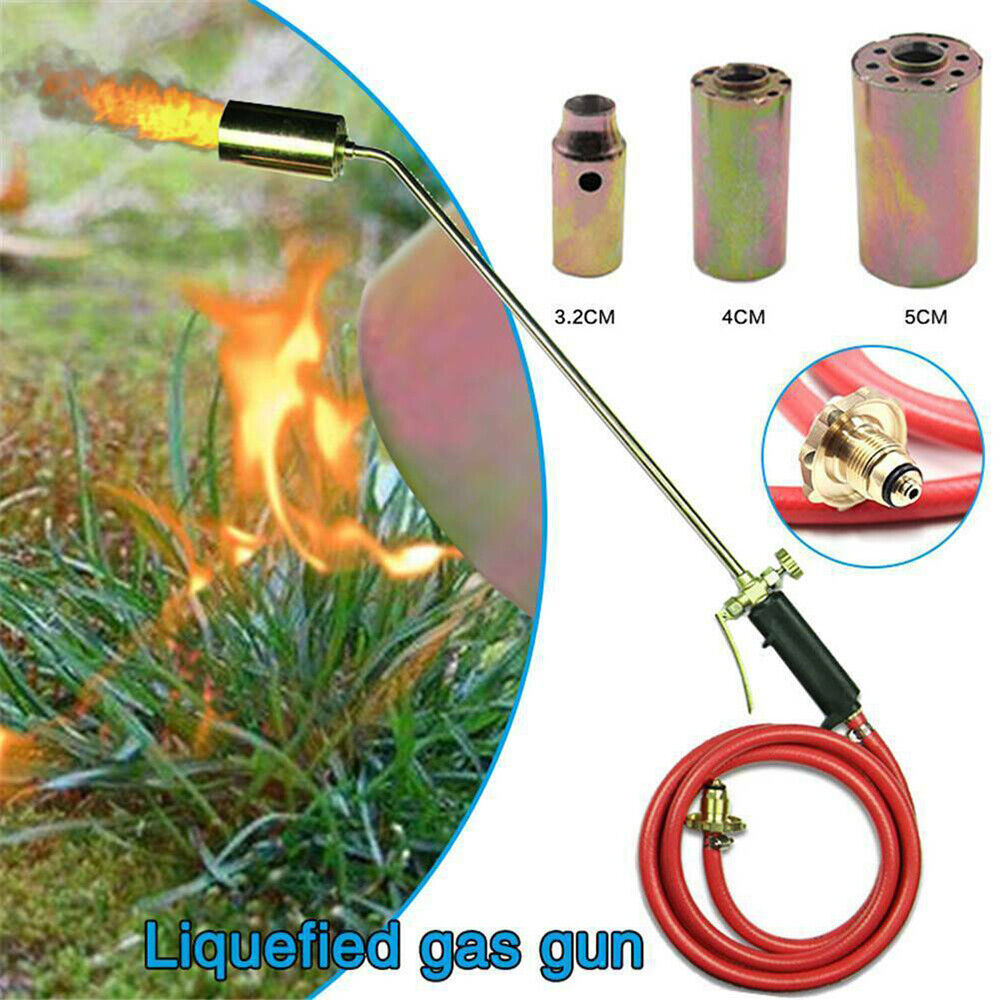 Long Arm Torch Burner Propane Butane Gas Blow Roofers Brazing Set 3 Burner Hose