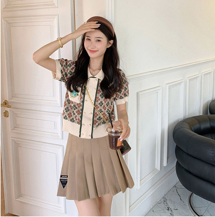 Shown Thin Hottie Girl Four-leaf Clover Knit Suit