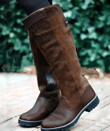 Autumn New Women's Boots Flat Sleeve High Boots 40-43 Large Size