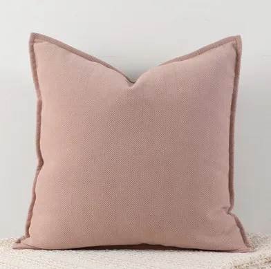 Living Room Sofa Herringbone Pattern Chenille Pillowcase Pink - Shop at LoveMi