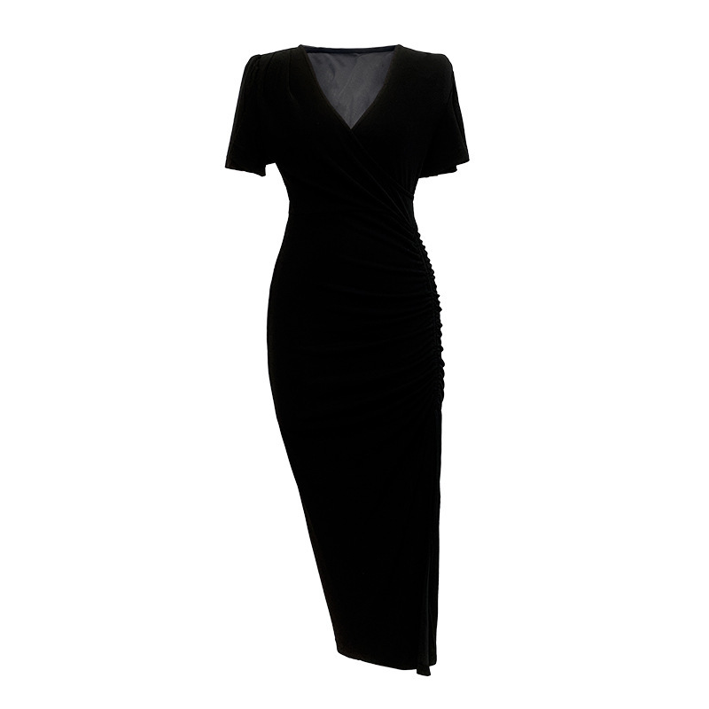 Drawstring V-Neck Vintage Dress, picture 5 of 5