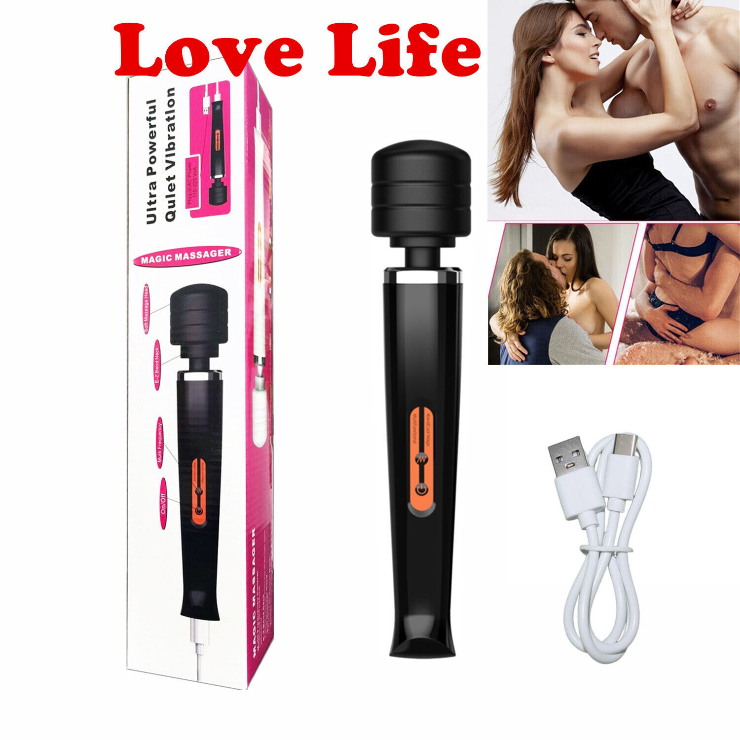 Body Wand Vibrating Massager USB Rechargeable 10 Modes Speed Pleasure Stick — image 8