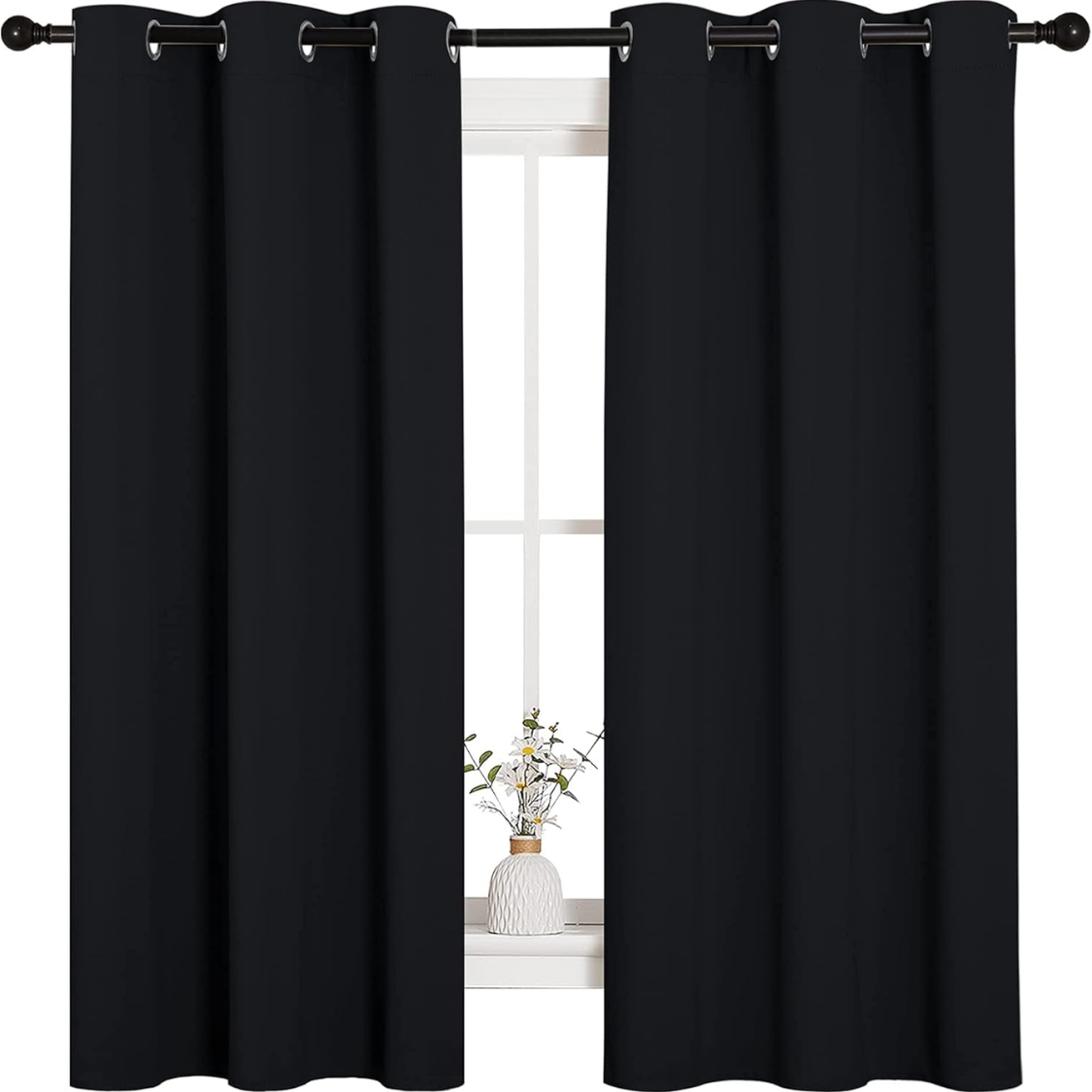 Halloween Pitch Black Solid Thermal Insulated Grommet Blackout