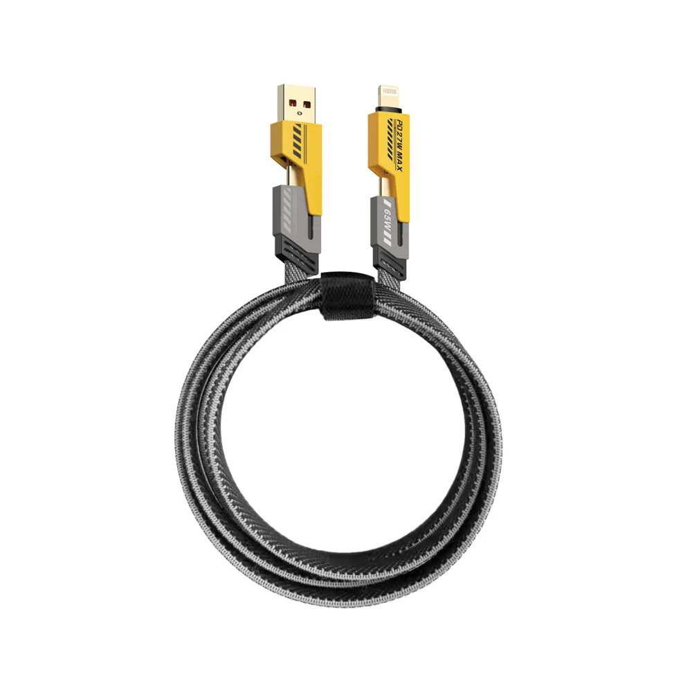 KP-312 65W 4-in-1 Retractable Charging Cable Fast-Charging Best-Selling Model Compatible With Appl Huawe Phones In Stock