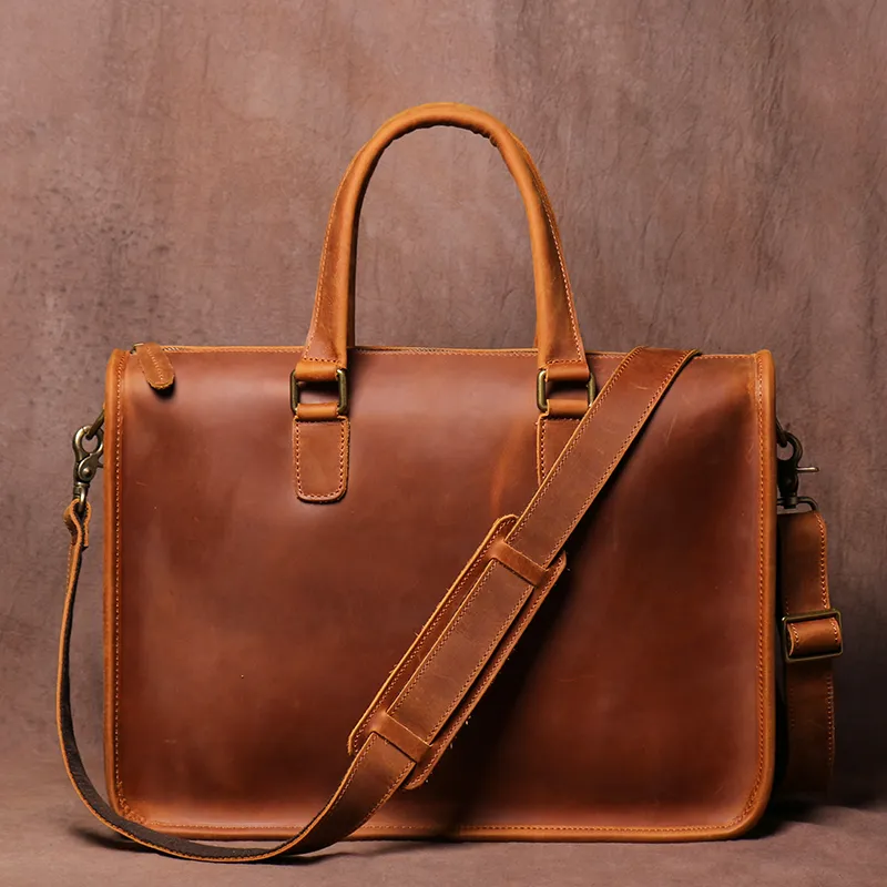 Full view of the Crazy Horse Leather Briefcase