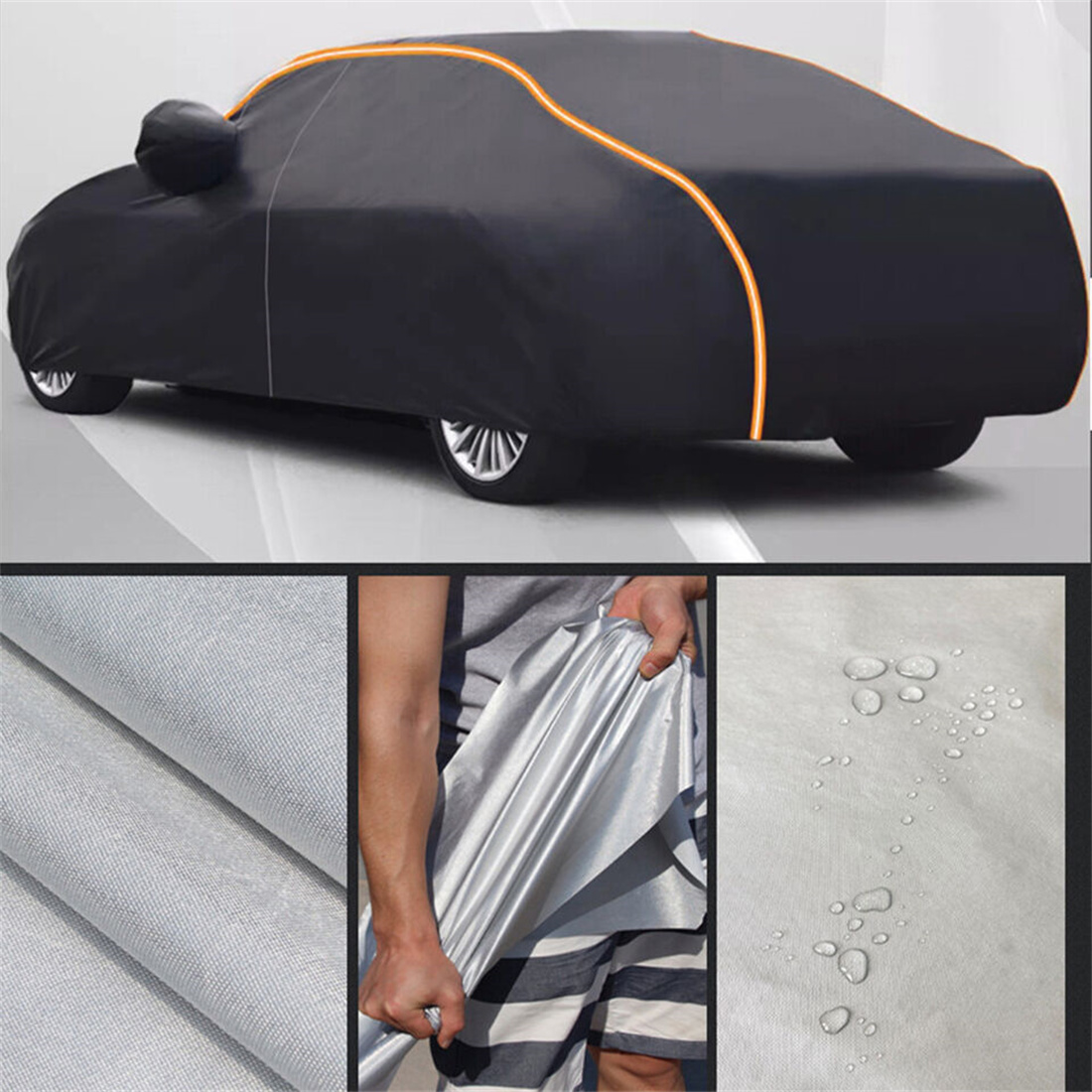Universal Waterproof 6 Layer Car Cover Heavy Duty Cotton Rain Snow UV — image 10