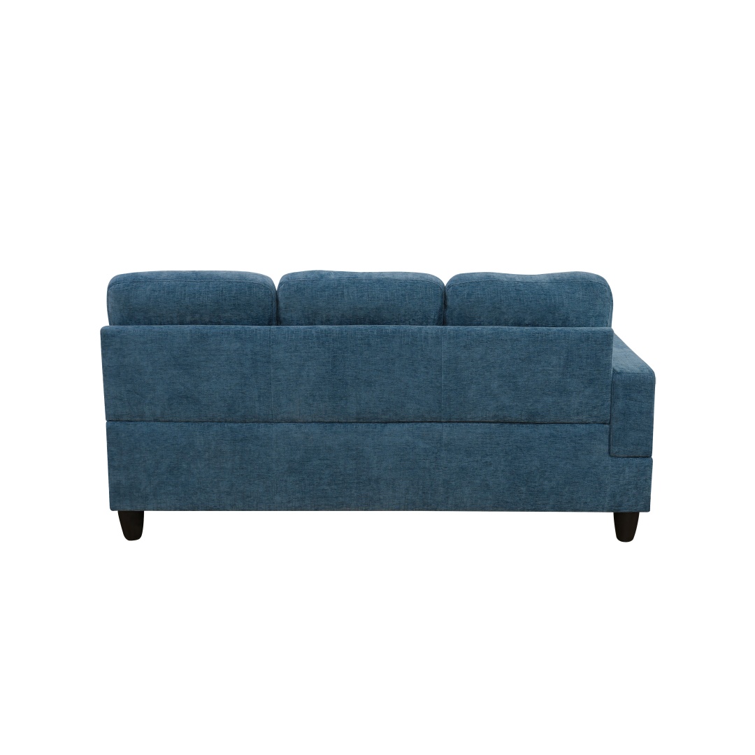 Pickup Only--Blue Flannel 3-Piece Couch Living Room Sofa Set