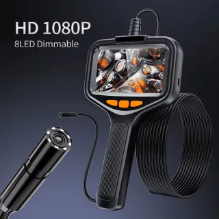 Borescope With Light, Industrial Endoscope Inspection Camera  With Light - 2,5,10m Snake Camera For Automotive, Aircraft, And Pipe Inspection - Portable Boroscope With Led Lighting