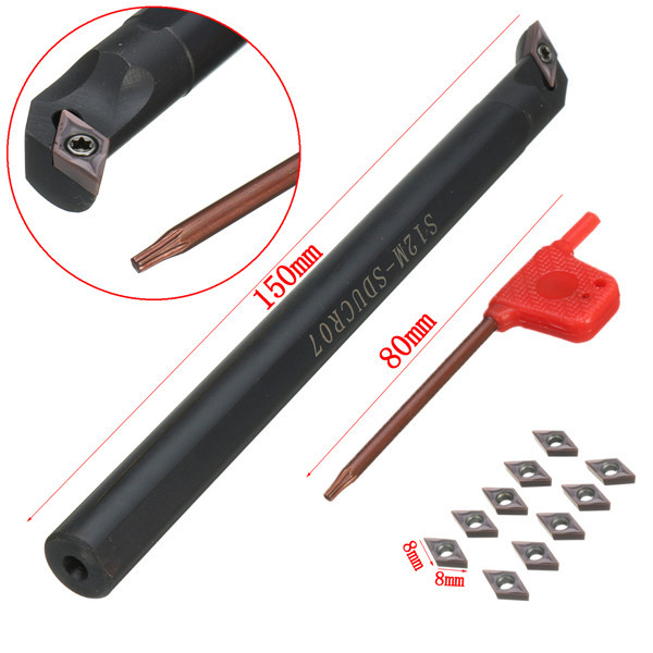 S12M-SDUCR07 CNC Cutter Bar 10 Purple Black DCMT0702 Blade Wrench — foto 3