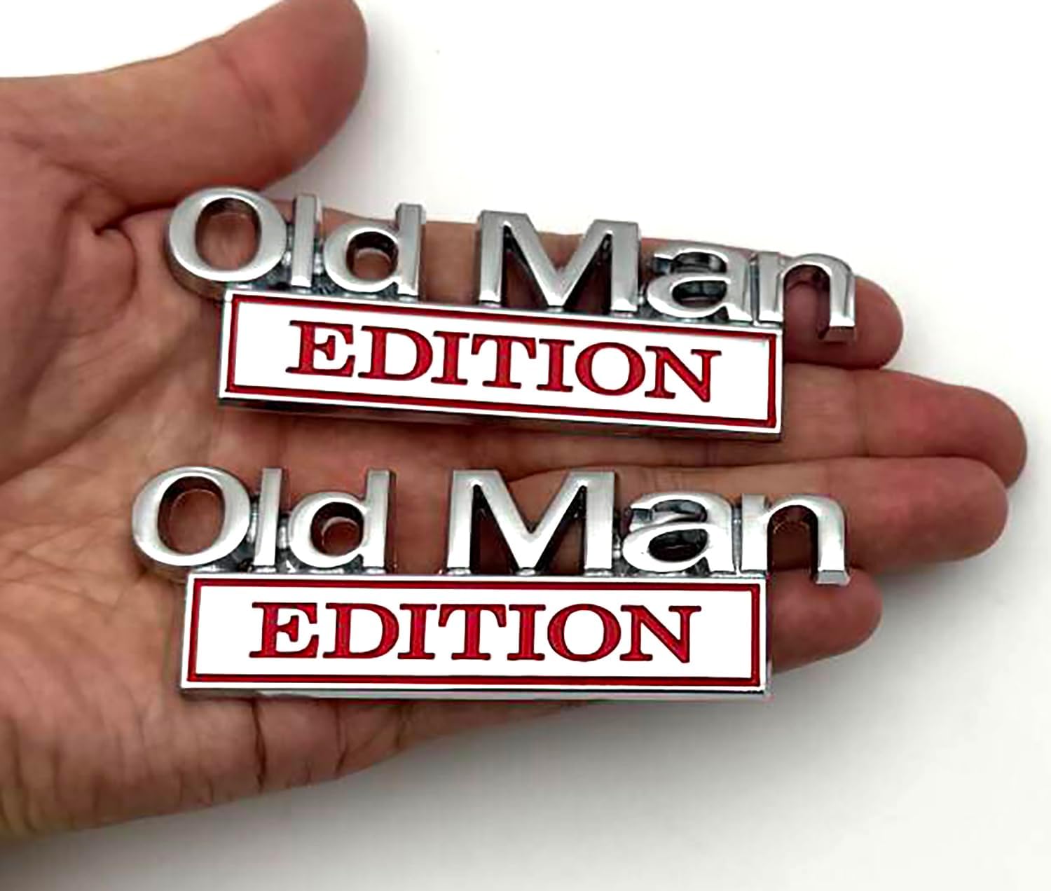 2pack Old Man Edition Emblems, Seabee Emblem 3D Badge Decal Car Truck SUV,Refrigerator Sticker,Window Display Stickers,Bicycles, Laptops, Fridges