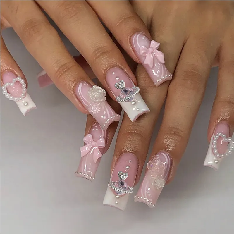 Planet Pearl Flower Nail Art