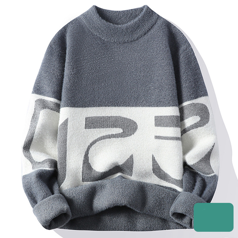 Men’s Fashion Embroidered Crew Neck Jumper – Warm Casual Knit Sweater for Autumn & Winter - Image 5