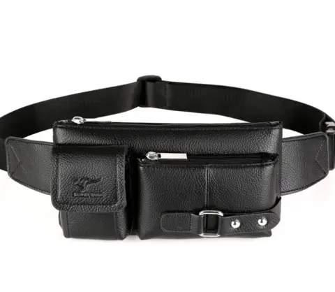 Luxury Brand Waist Bag Men Leather Fanny Pack Chest