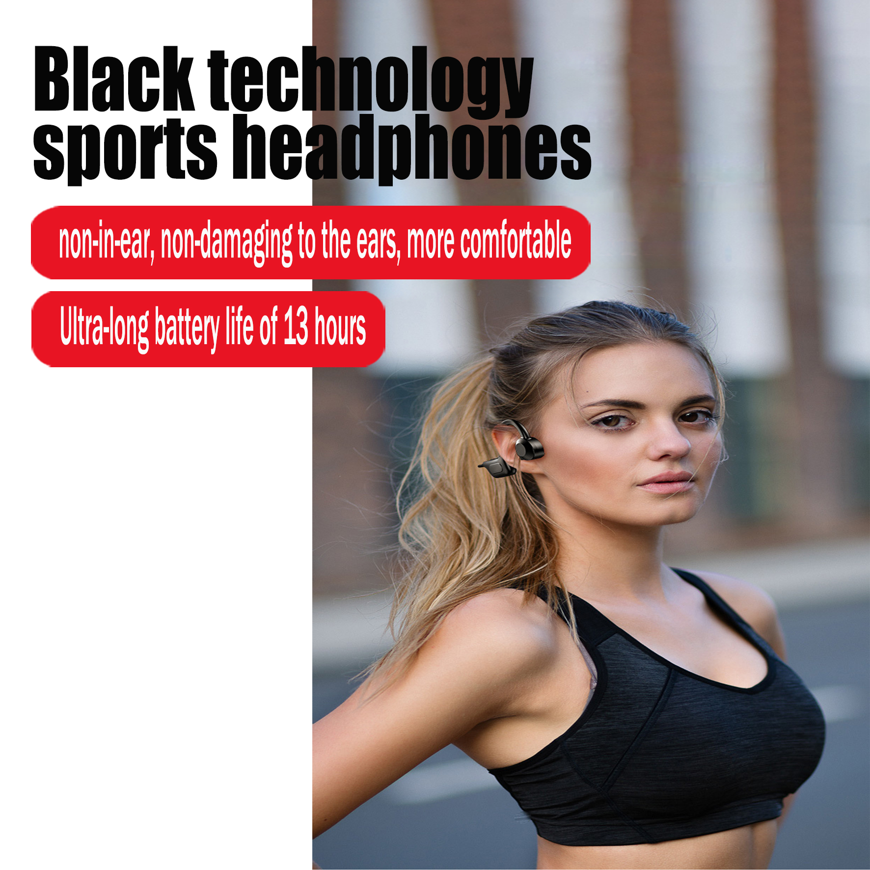 Waterproof Bone Conduction Headphones with Mic. Revolutionary Bone Conduction Technology with Mic: Enjoy your favorite tunes and make calls without blocking your ears with our Bone Conduction Headphones. This innovative technology delivers sound through y