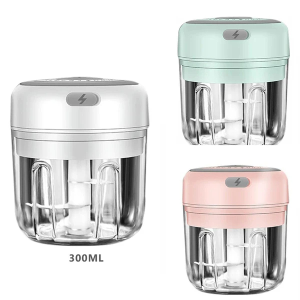 Electric 300ML Garlic Press Chopper Chili Onion Fruits Meat Mincer Blender Mixer — foto 9