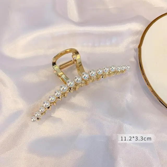 Metal Clip Large Elegant Pearl Hairpin H0716 - Shop at LoveMi