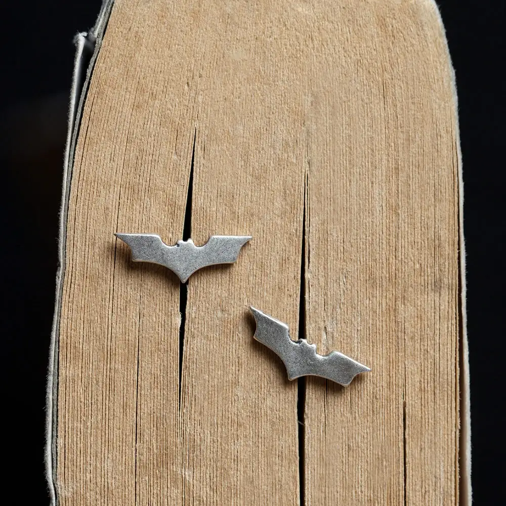 Dark Night 925 Sterling Silver Simple Stud Earrings