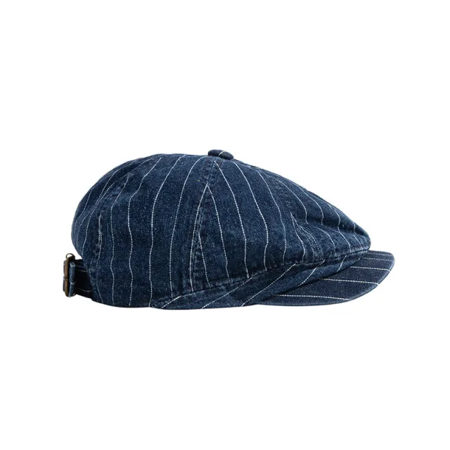 Japanese Retro Washed Denim Casual Striped Cap Women Blue - Shop at LoveMi