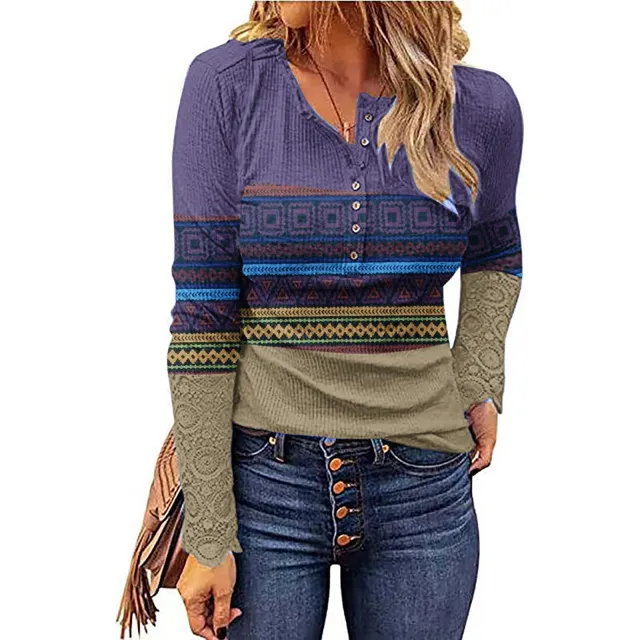 Western European And American National Style Knitwear Undercoat Violet 4Xl - Shop at LoveMi