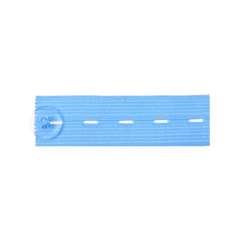 Elastic Adjustable Trousers With Extended Elastic Buckle - Blue