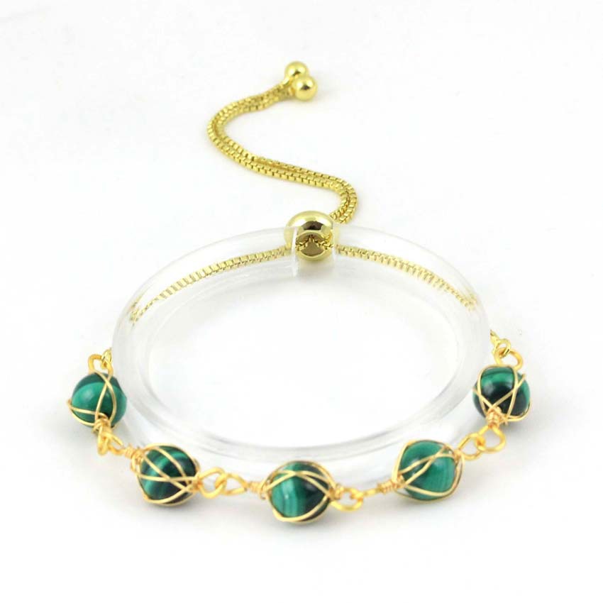 Natural Stone Bracelet 14k Gold Extension Chain