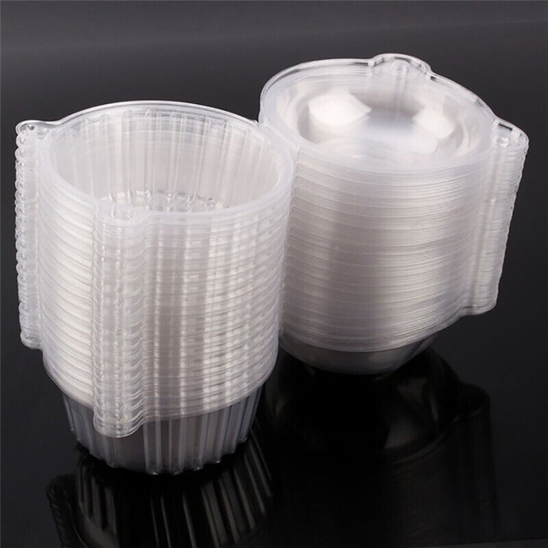 NEW 1 0 0 Single Cupcake Boxes Clear Muffin Holder Cases Domes Cups Pods — image 11
