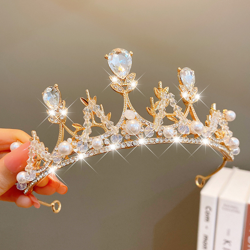 Sweet Fashion Jewelry Hair Accessories Multicolor Pearl Crown Banquet Birthday Fashion Princess Headband Girl Kawaii Crown Crown Headband Headgear Headgear Crystal  Wedding Party Hair Accessories — foto 16