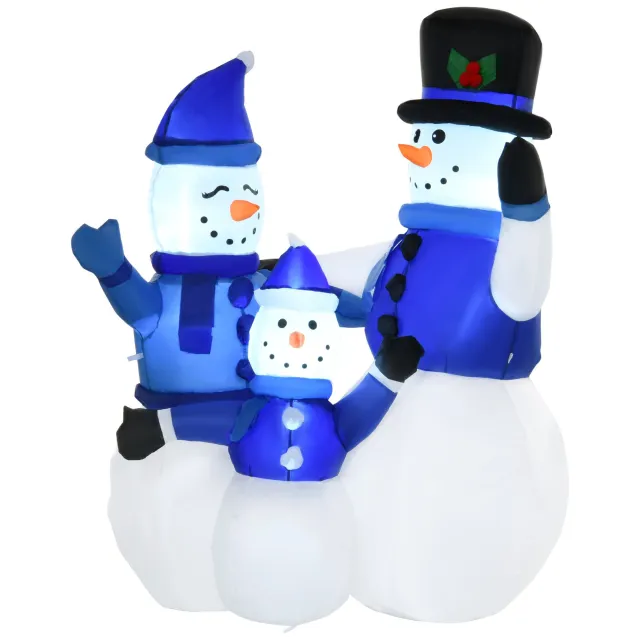 1.2M Tall Large LED Lighted Christmas Inflatable Snowmen Family Outdoor Indoor Holiday Decorations Blue - Shop at LoveMi