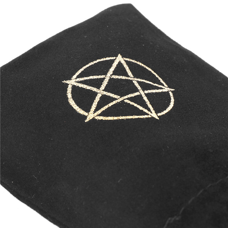 Title 9, Black Pentagram Symbol Drawstring Flannel Bag