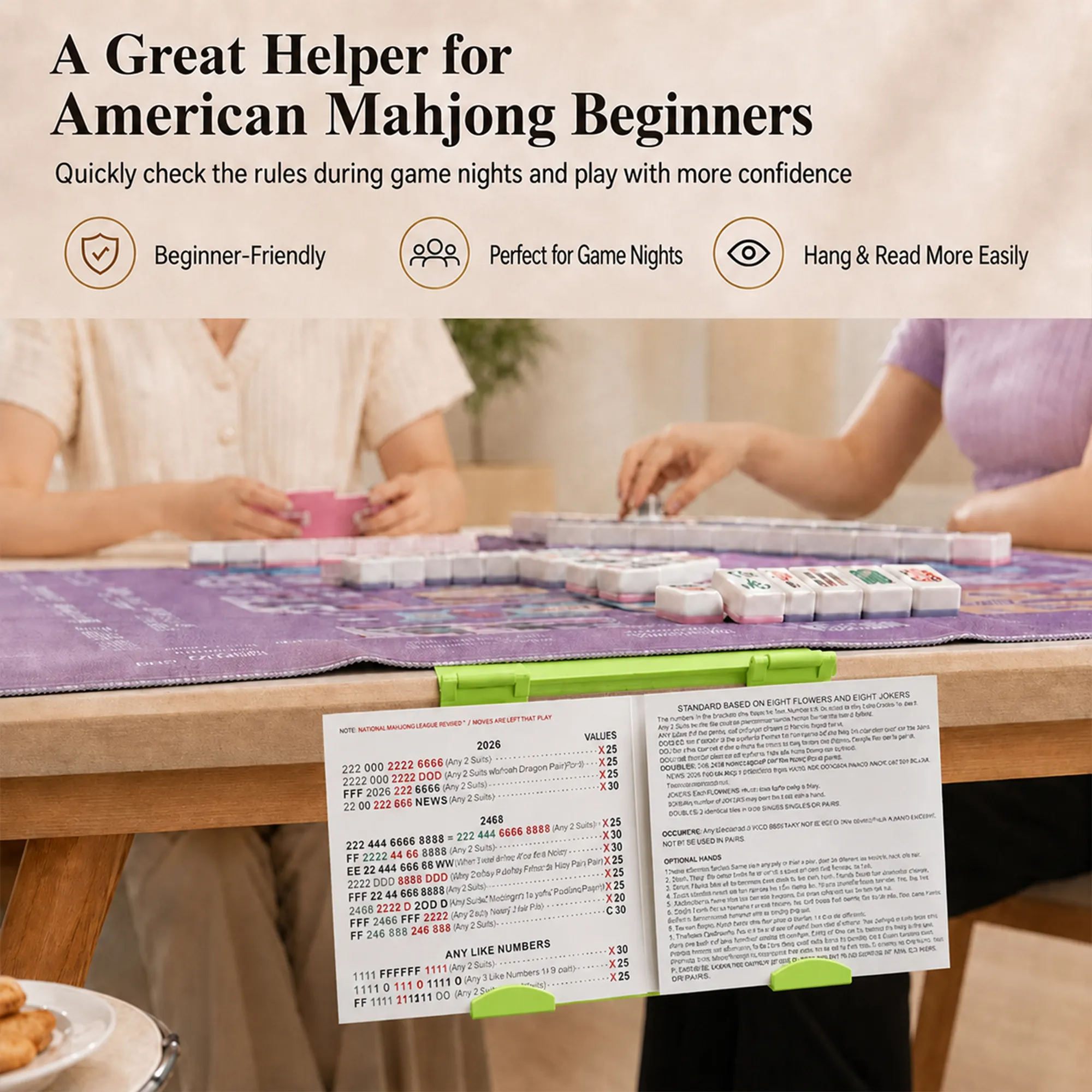 3D Printed Mahjong Guide Card Holder, Table